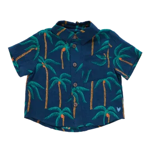 Baby Boys Jack Shirt - Navy Palm Trees