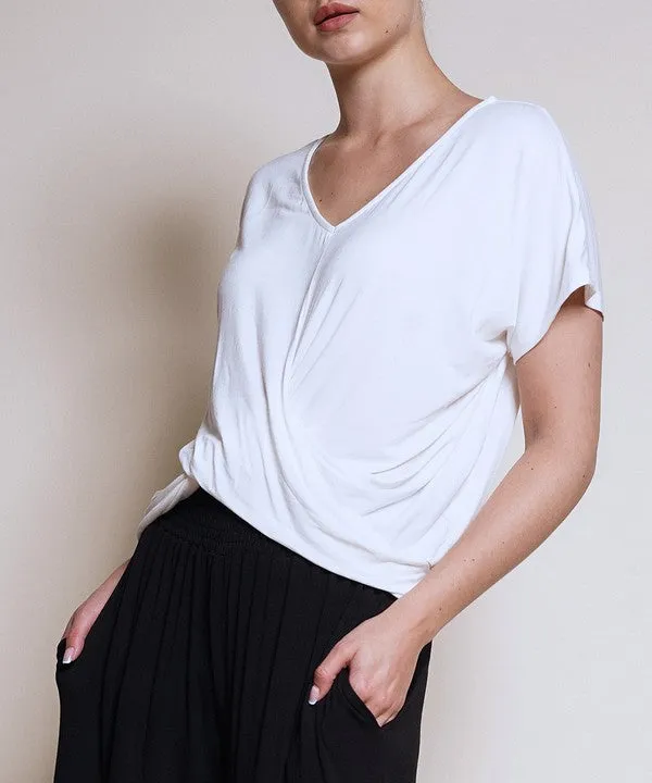 BAMBOO TWIST FRONT DOLMAN TOP * Online Only*