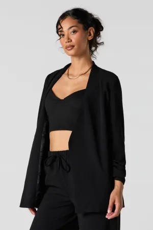 Blazer ouvert à manche froissée