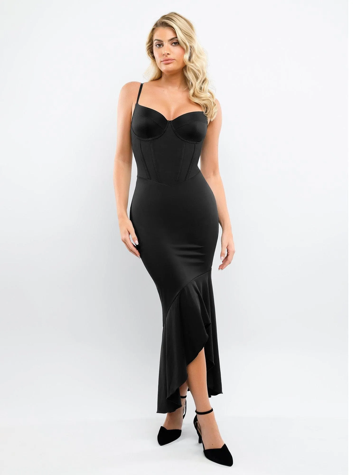 Built-in Shapewear Corset Style Maxi Dress