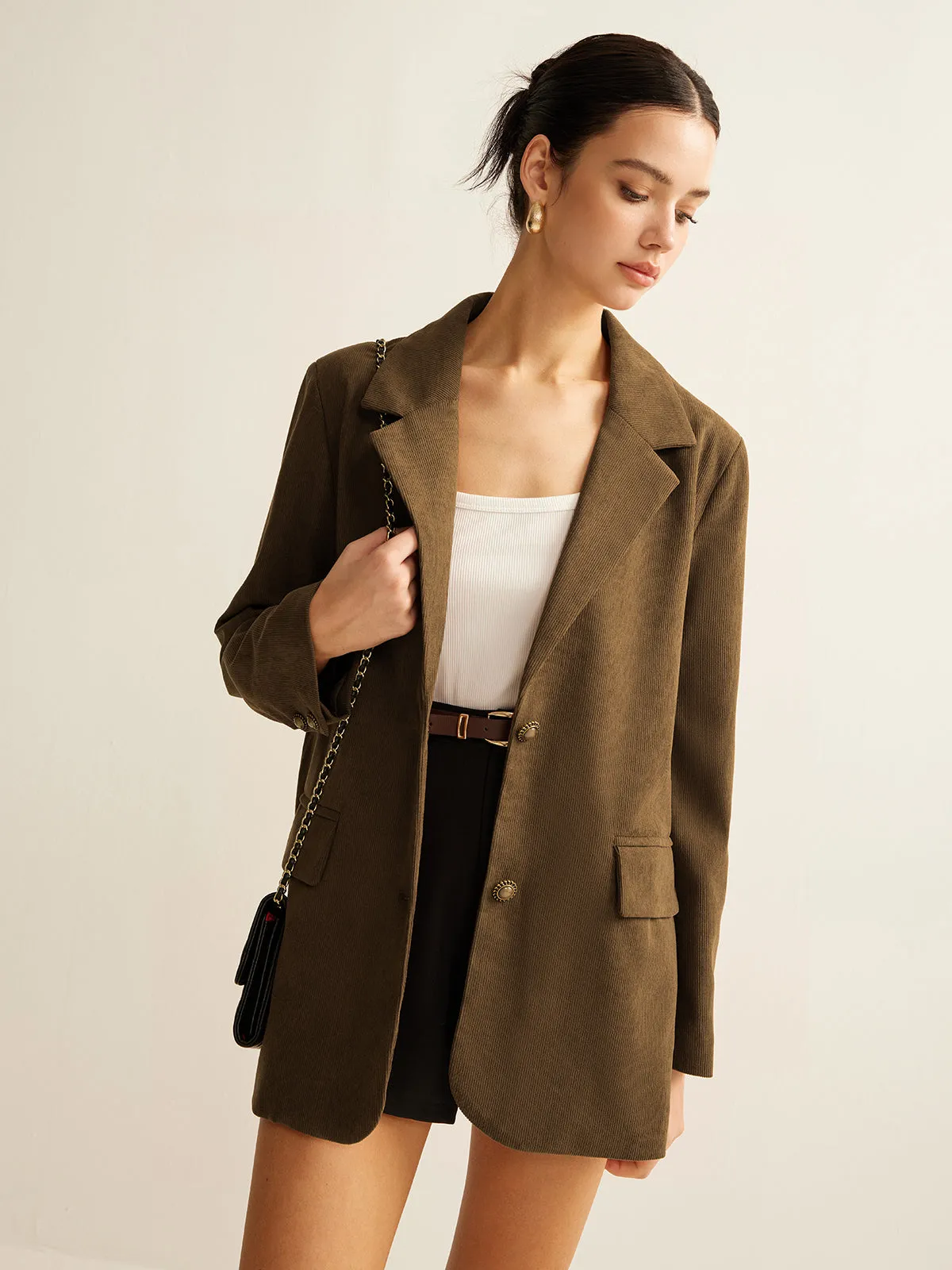 Chicmy-Winter Outfits Christmas Thanksgiving Gift New Year's Eve Outfits Streetwear Fashion Corduroy Lapel Blazer