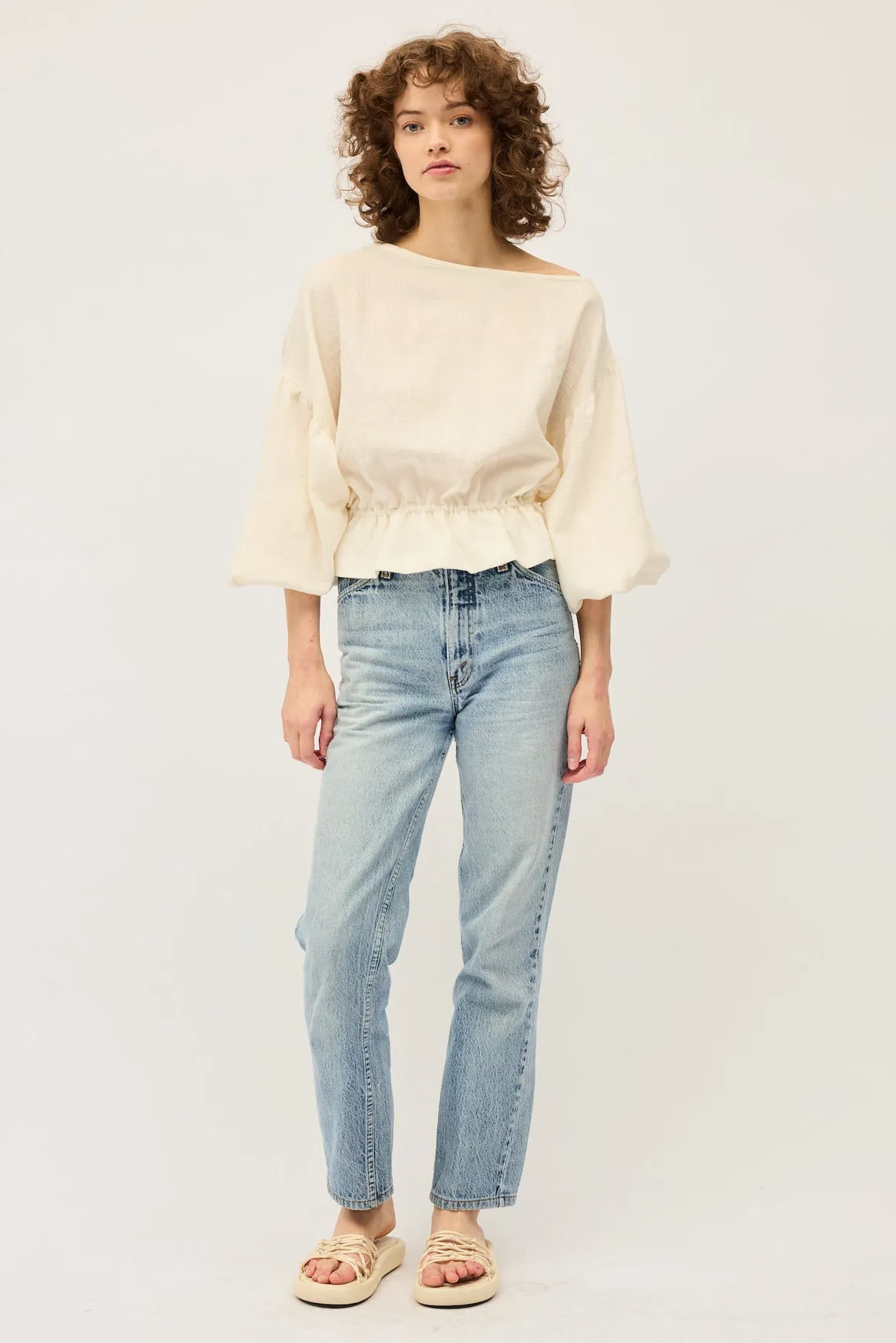 Dominique Healy - Anna Frill Blouse, Cream Muslin