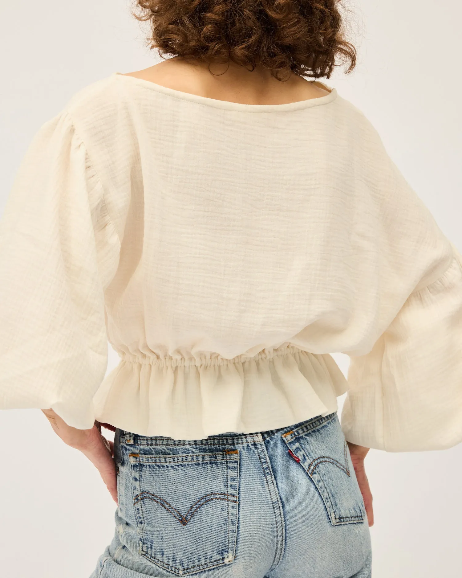 Dominique Healy - Anna Frill Blouse, Cream Muslin