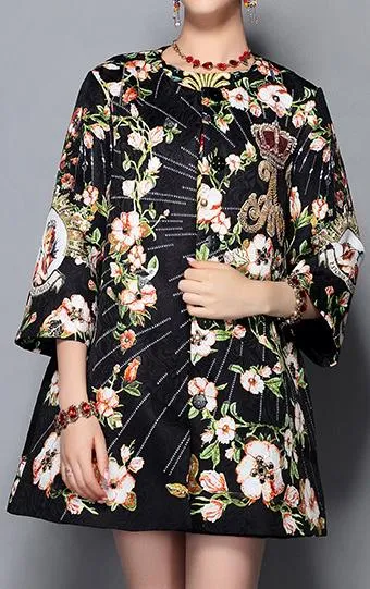 Embellished Brocade Coat