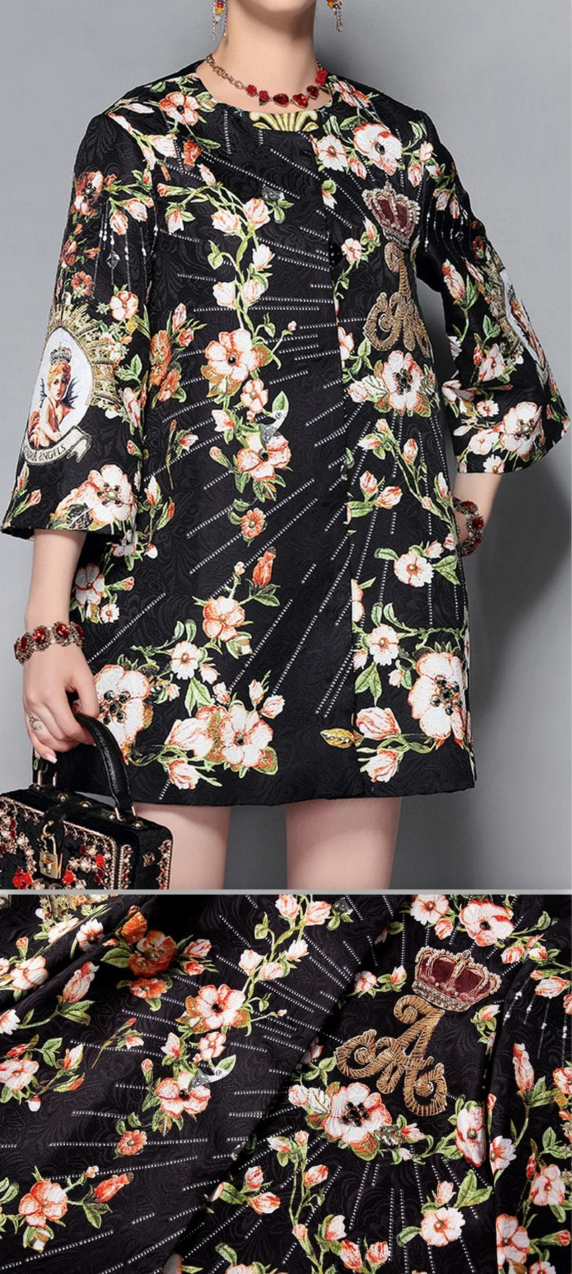 Embellished Brocade Coat