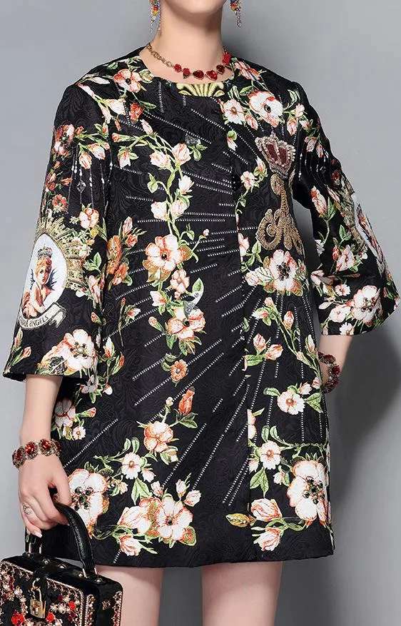 Embellished Brocade Coat