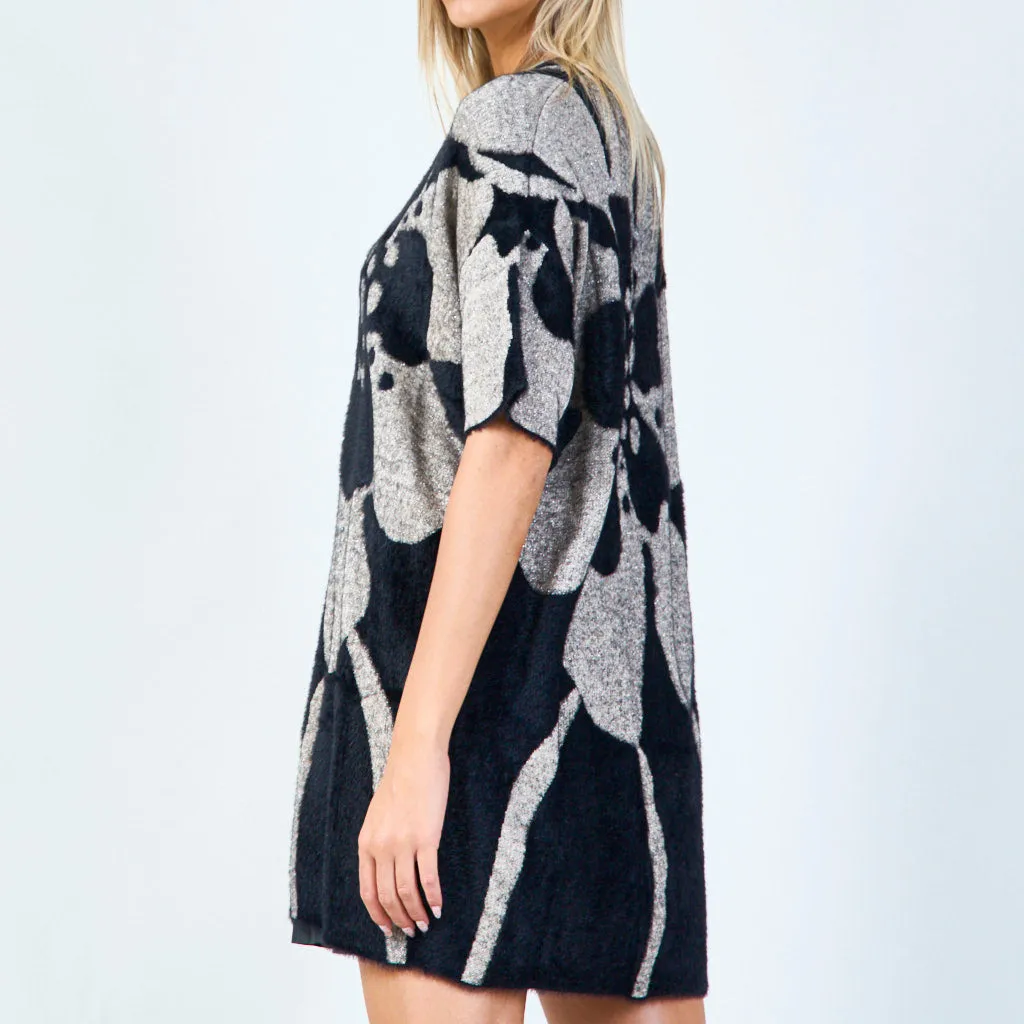 Floral print oversized tunic sweater wholesale