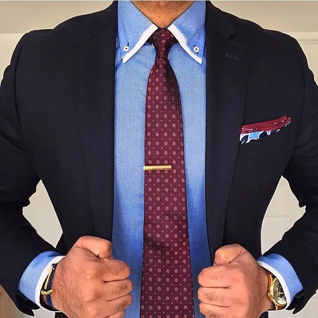 Glastonbury Circles Silk Tie, Burgundy
