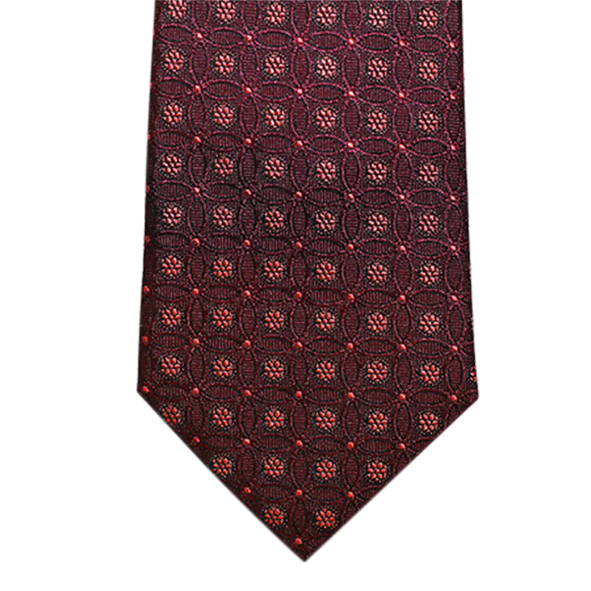 Glastonbury Circles Silk Tie, Burgundy