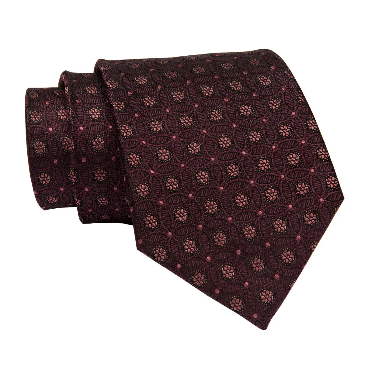 Glastonbury Circles Silk Tie, Burgundy