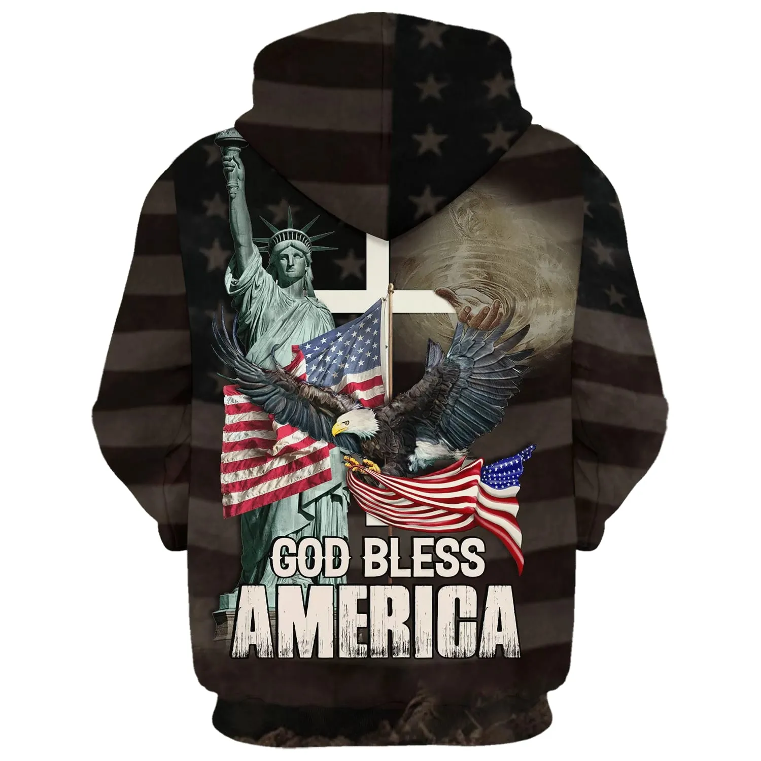 God Bless America Hoodie Eagle American Flag 3d Hoodies Men & Women Christian Hoodie 3D Printed Hoodie