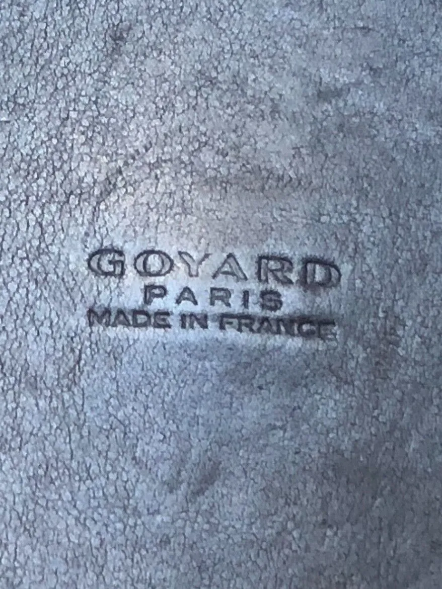 GOYARD Marquises Gray Chevron Monogram Print Leather Canvas Tote Bag Purse