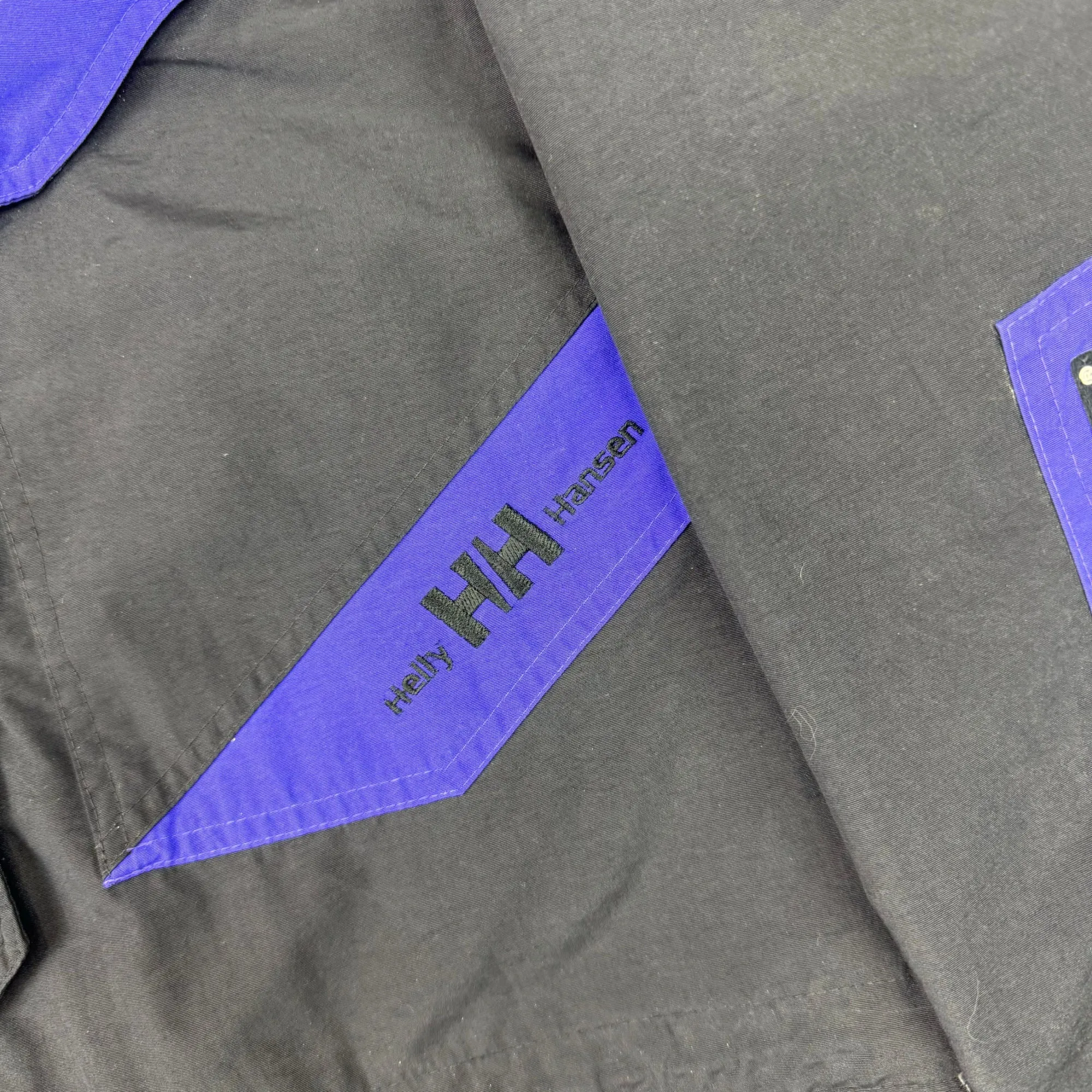 Helly Hansen 90's Equipe Outershell Ski Hooded Jacket Black Blue