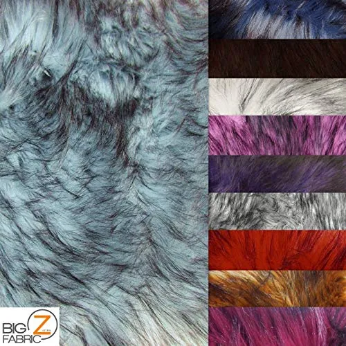 Ice Blue Arctic Alaskan Husky Long Pile Faux Fur Fabric / Sold By The Yard