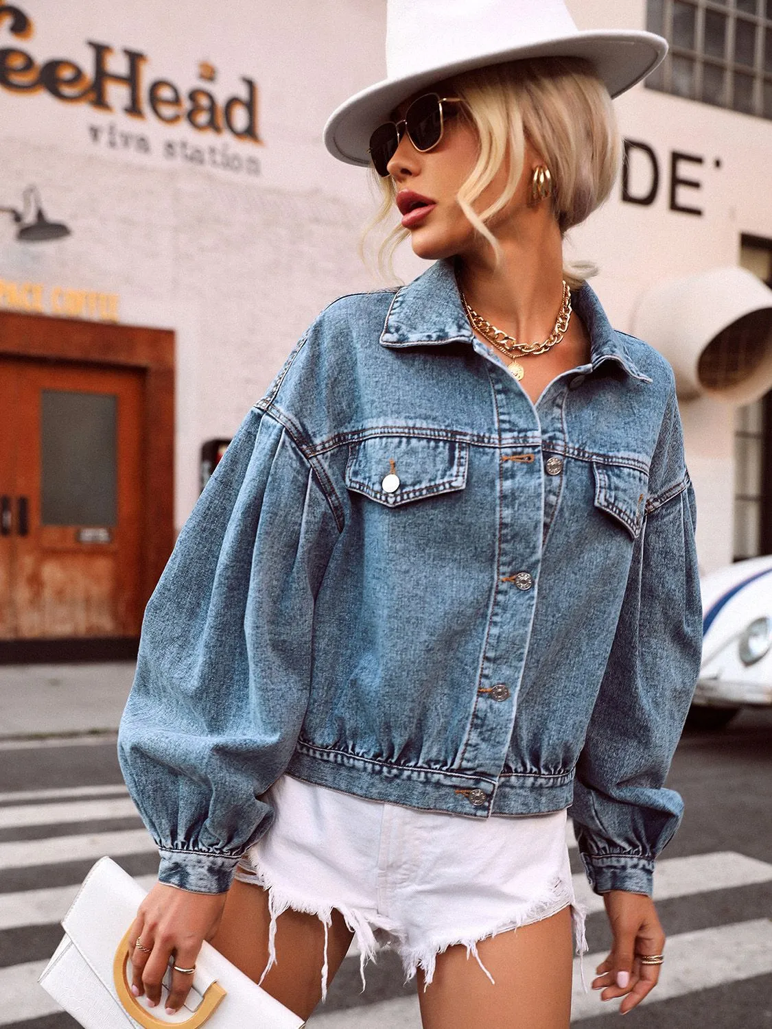 Just BE. Agodel Distressed Denim Jacket