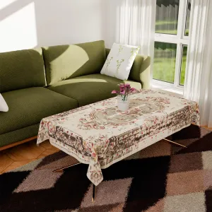 Kuber Industries Center Table Cover | PVC Shining Flower Design Table Cover | Luxurious Table Protector Cover for Home | 40x60 Inch | Gold