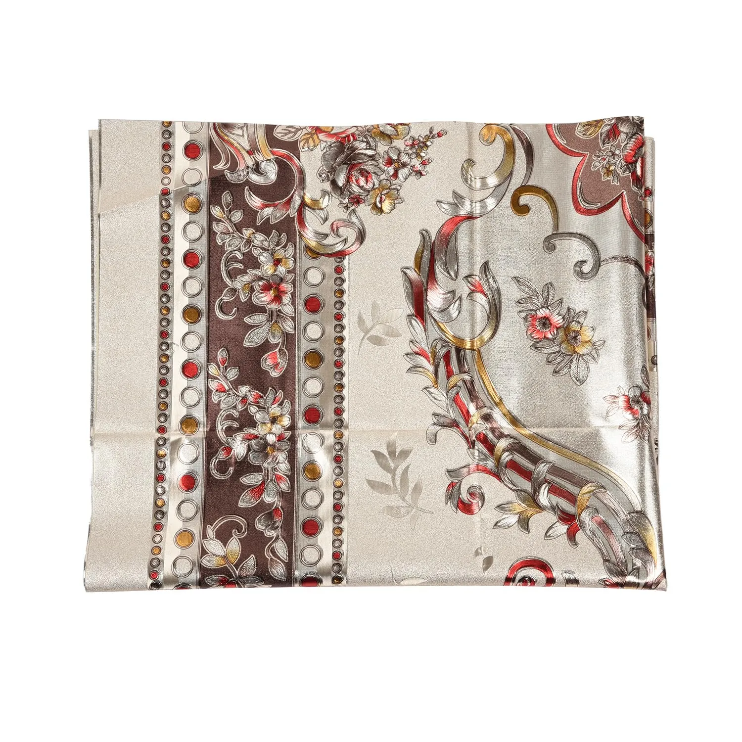 Kuber Industries Center Table Cover | PVC Shining Flower Design Table Cover | Luxurious Table Protector Cover for Home | 40x60 Inch | Gold