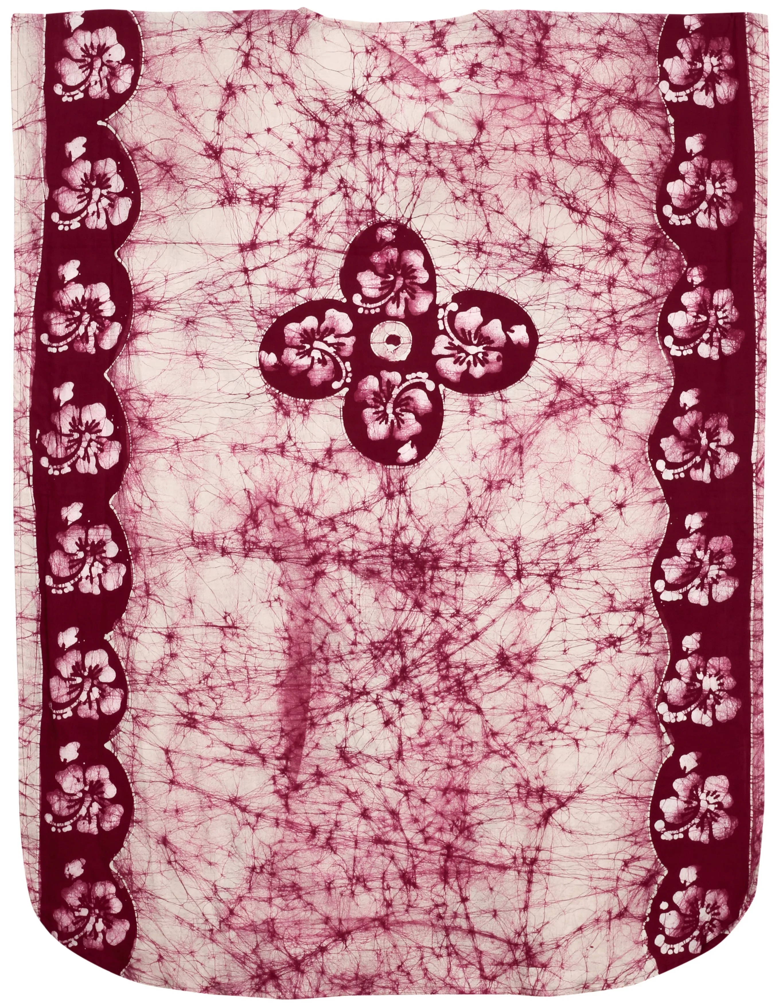LA LEELA Cotton Batik Printed Women's Kaftan Kimono Summer Beachwear Cover up Dress  Maroon_X896