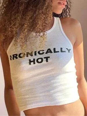 Letter Print Slim Tank Top