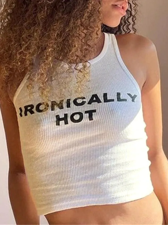 Letter Print Slim Tank Top