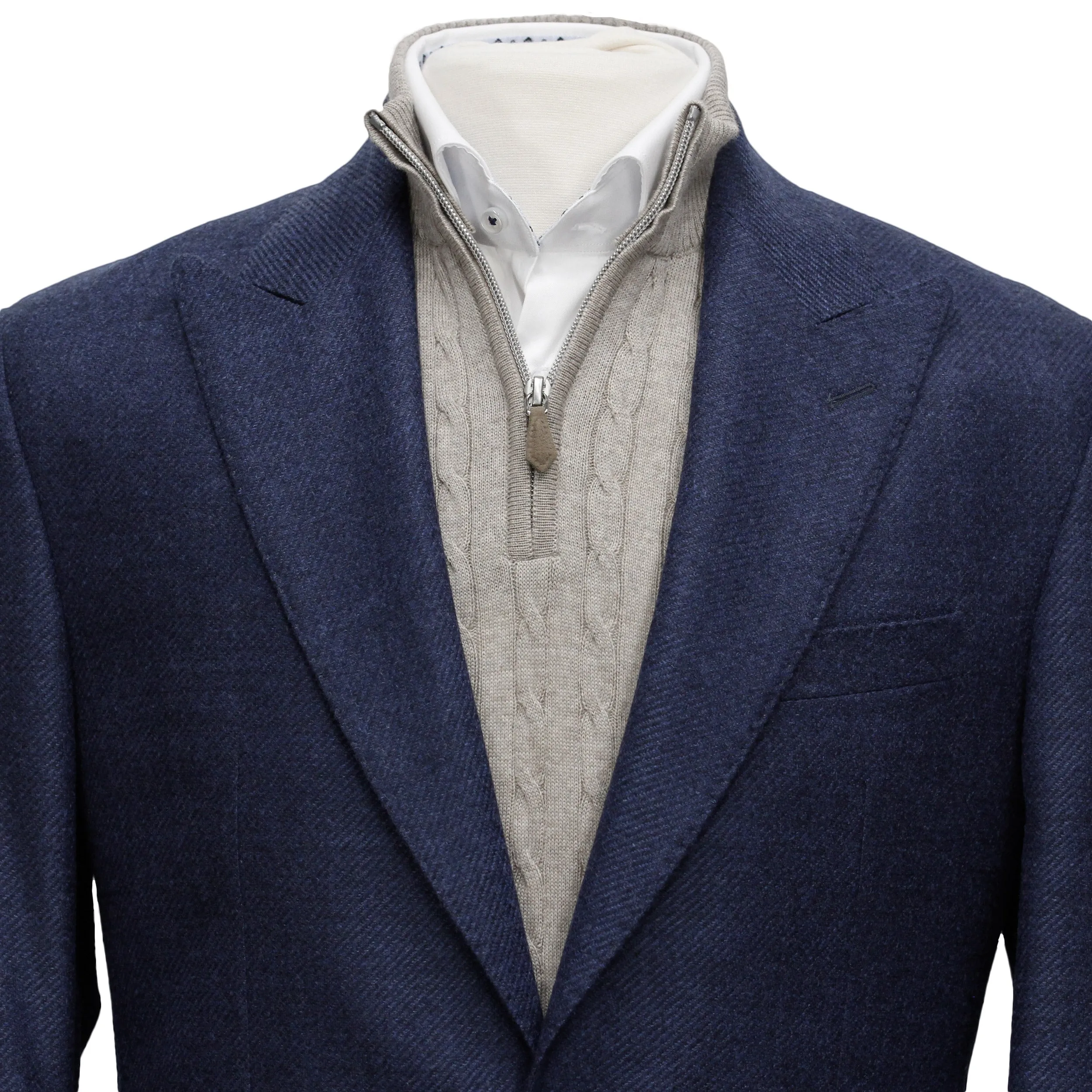 Navy Blue Marco Contemporary Fit Unconstructed Sport Jacket - Jack Victor Loro Piana