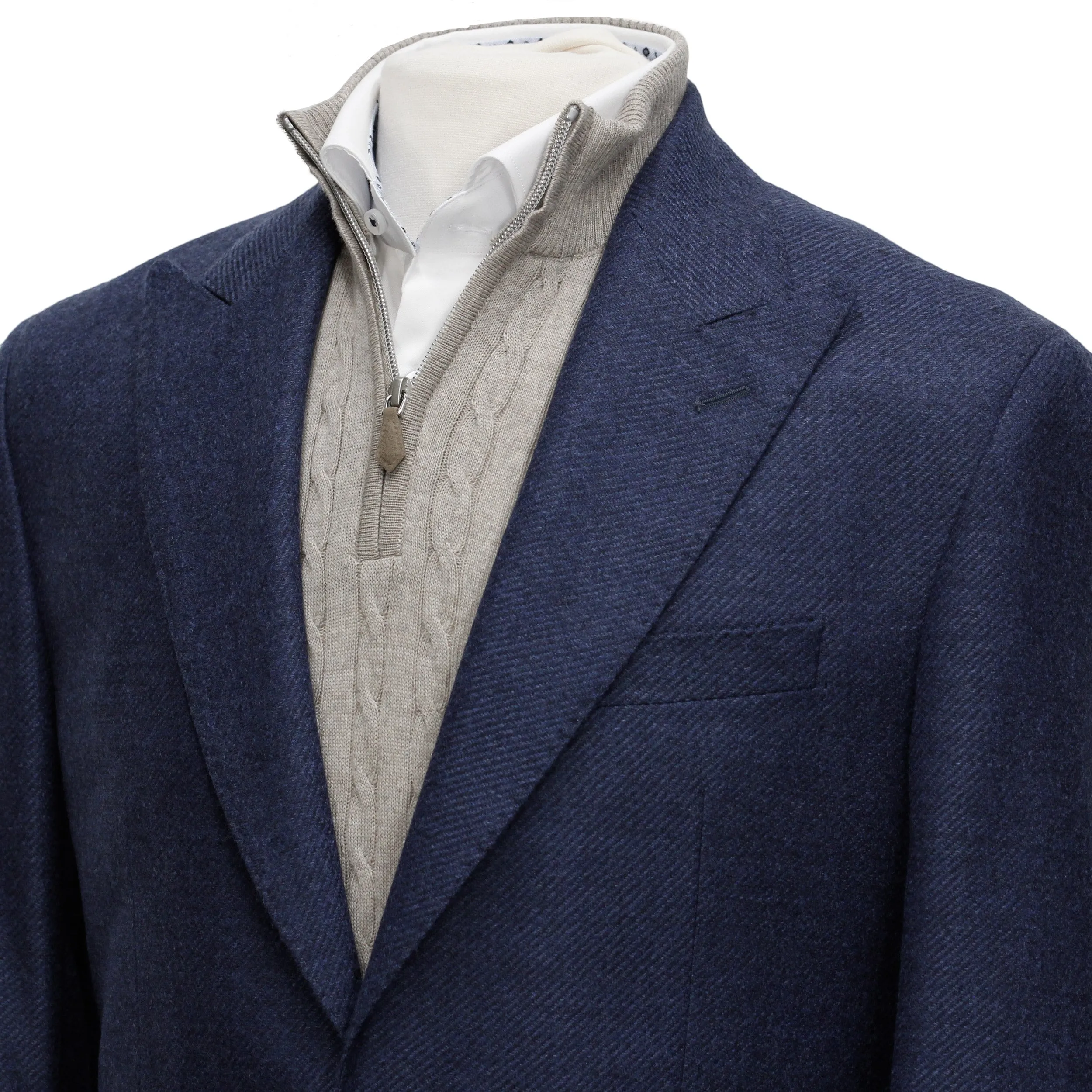 Navy Blue Marco Contemporary Fit Unconstructed Sport Jacket - Jack Victor Loro Piana
