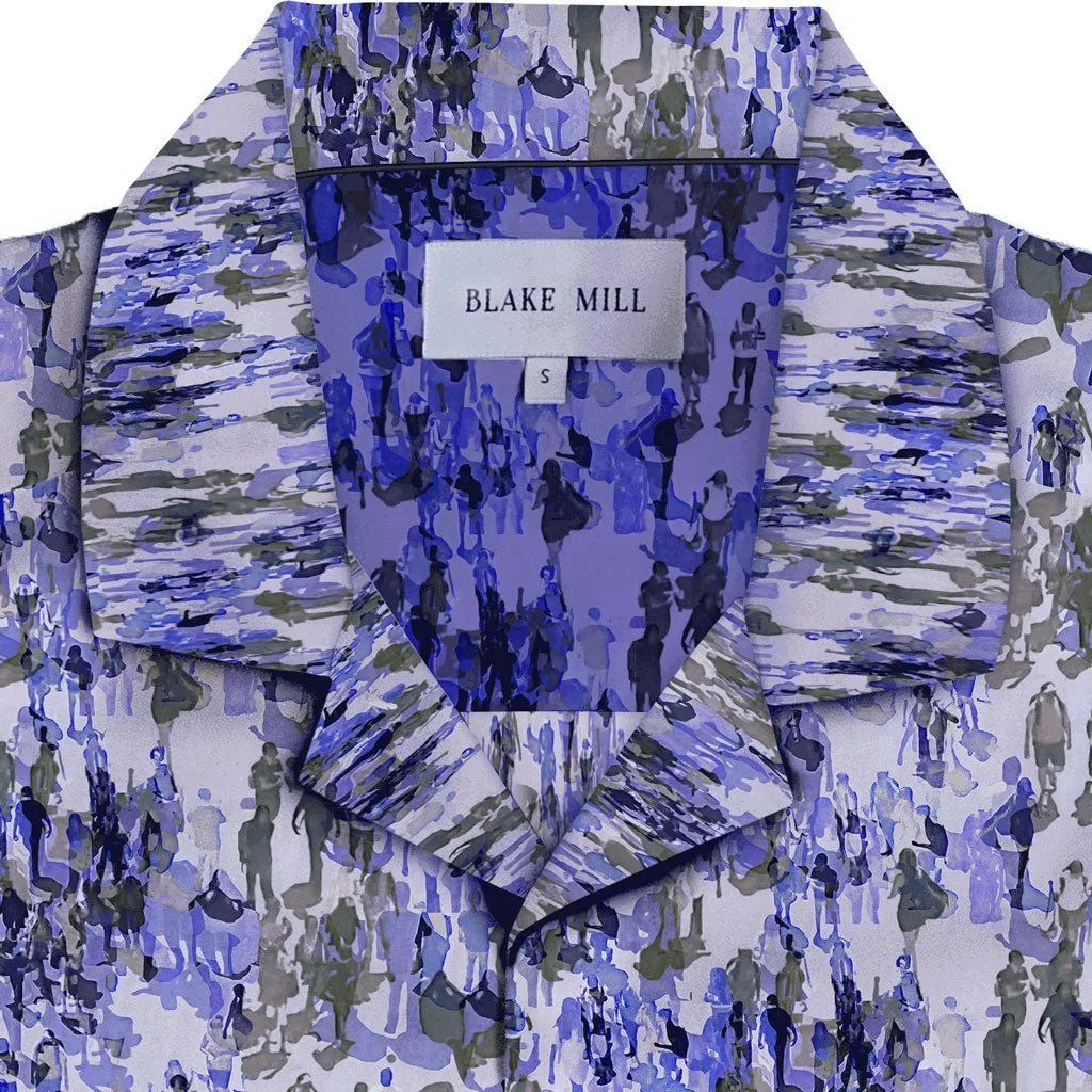People Watching Open Collar Short Sleeve Shirt