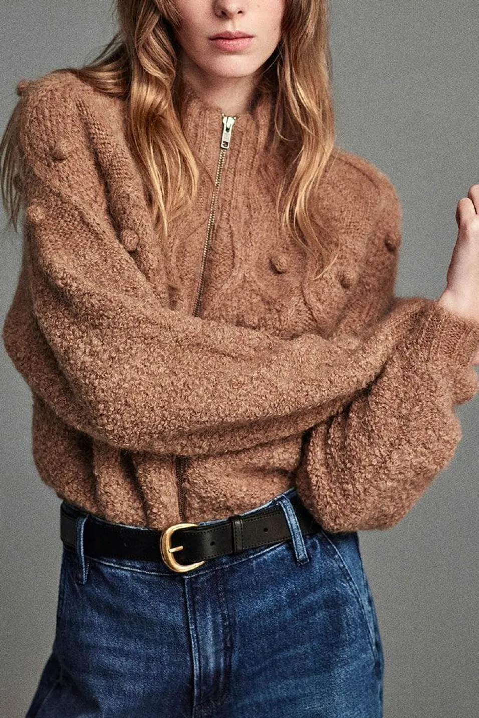 Popcorn Zip Cardi
