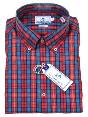 Southern Tide Men's LS Wentworth Plaid Sport Shirt/Sunset