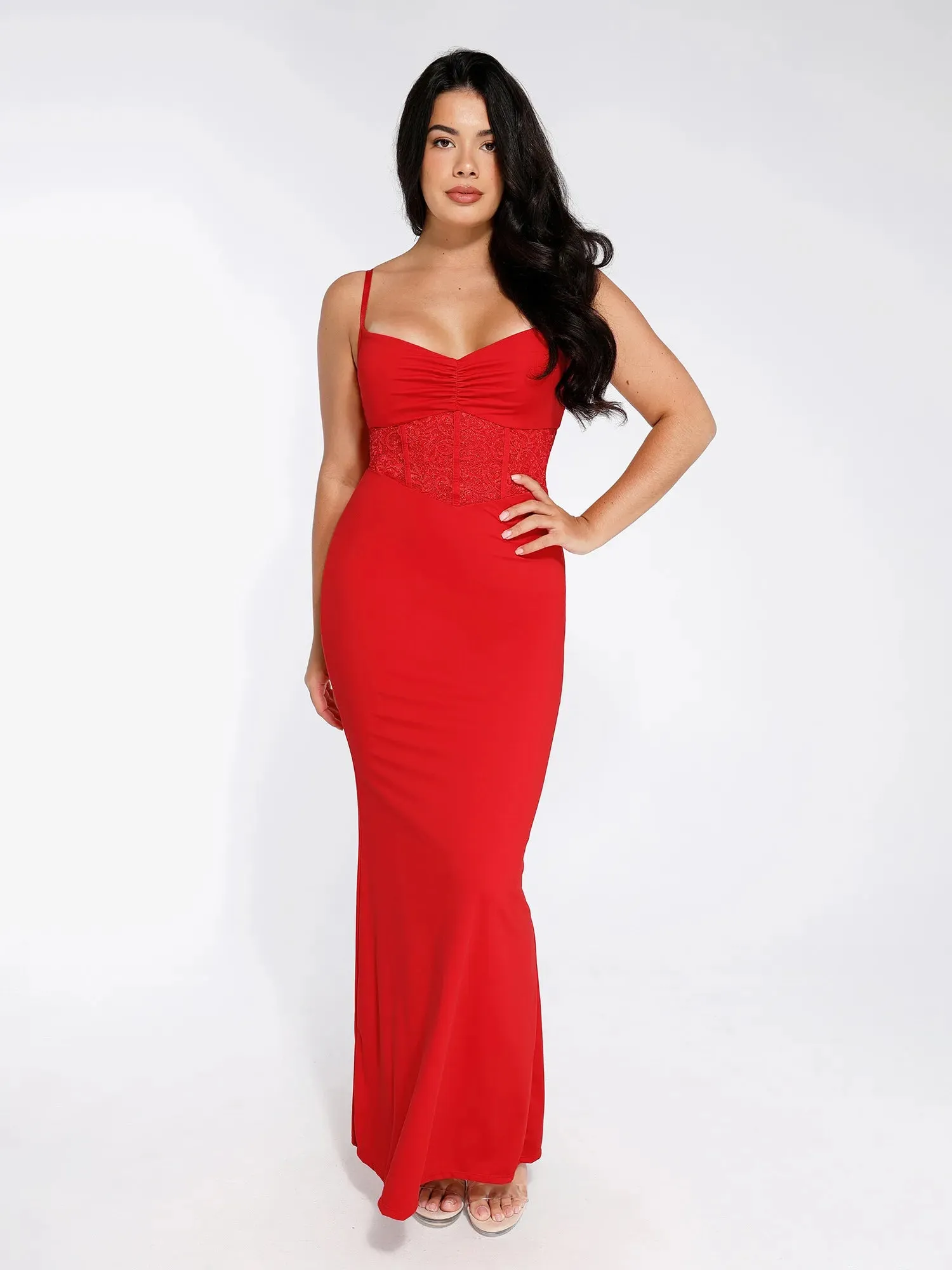 The Shapewear Dress Mermaid Hem Lace Slip Maxi