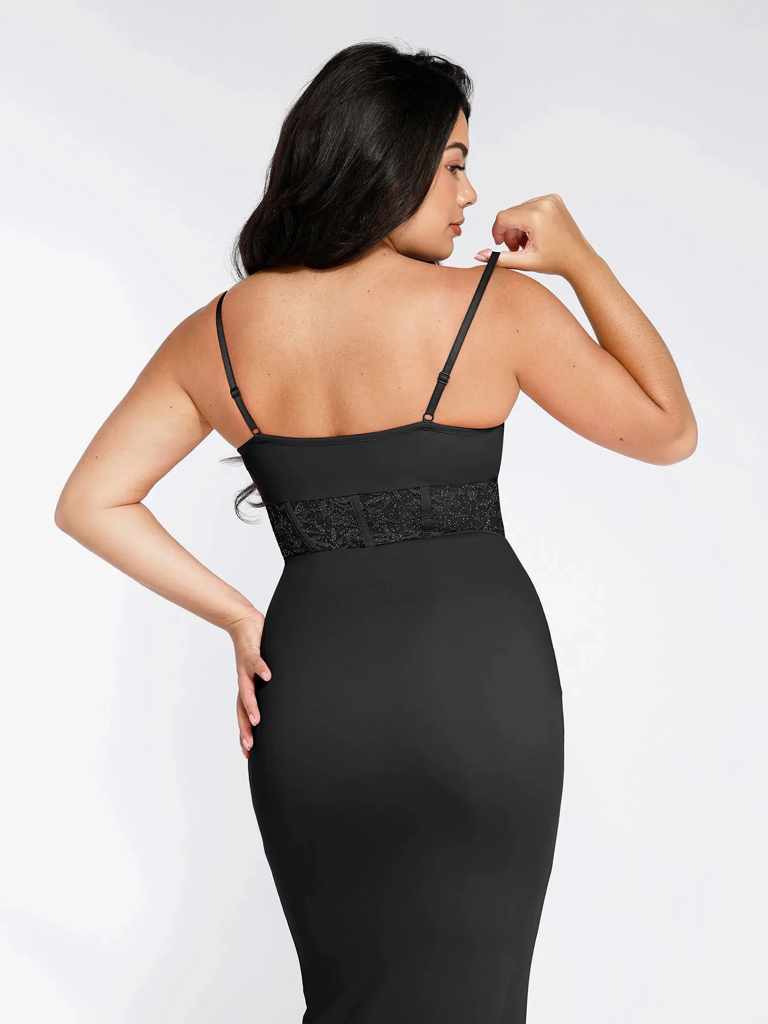 The Shapewear Dress Mermaid Hem Lace Slip Maxi