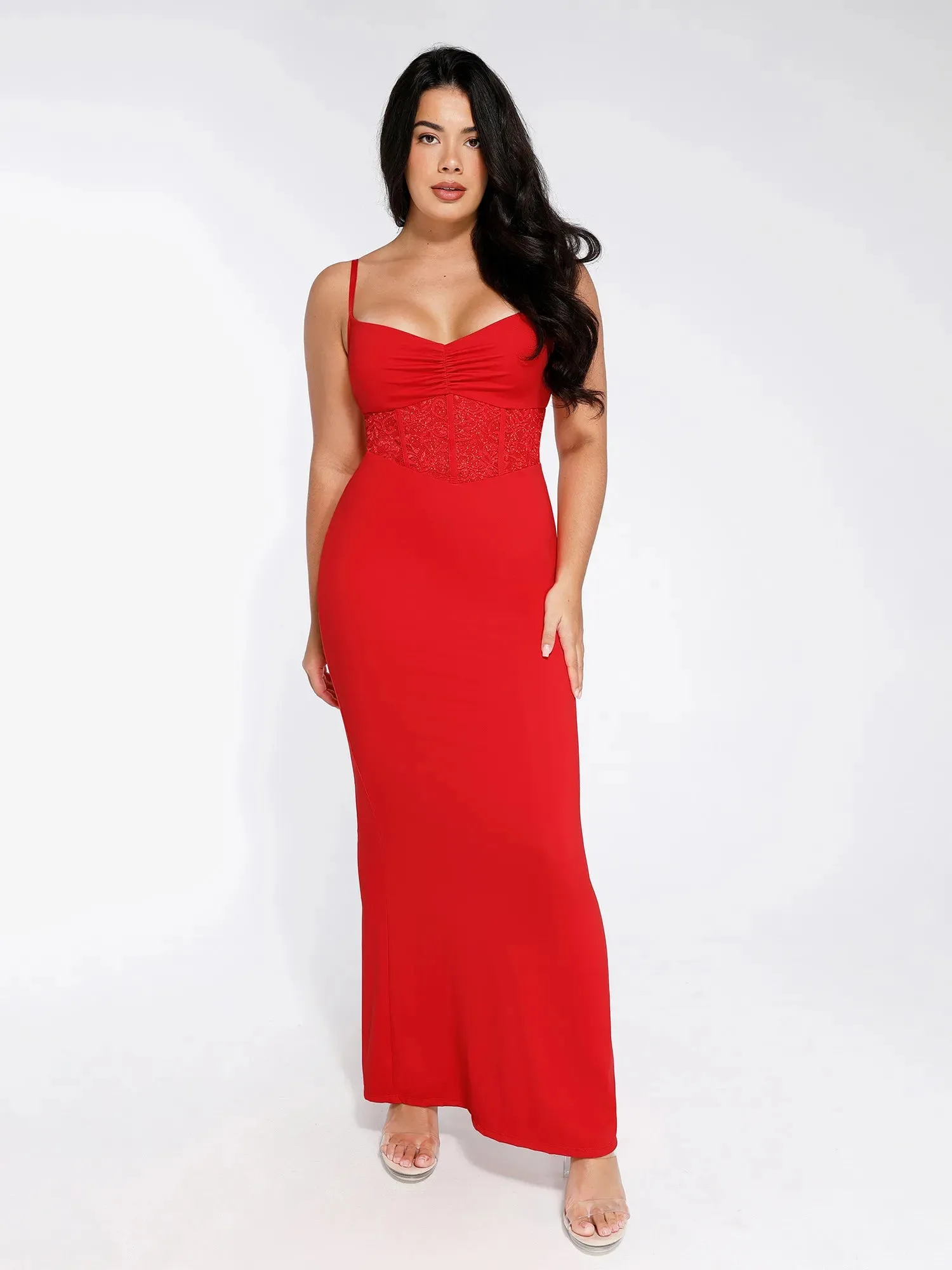The Shapewear Dress Mermaid Hem Lace Slip Maxi