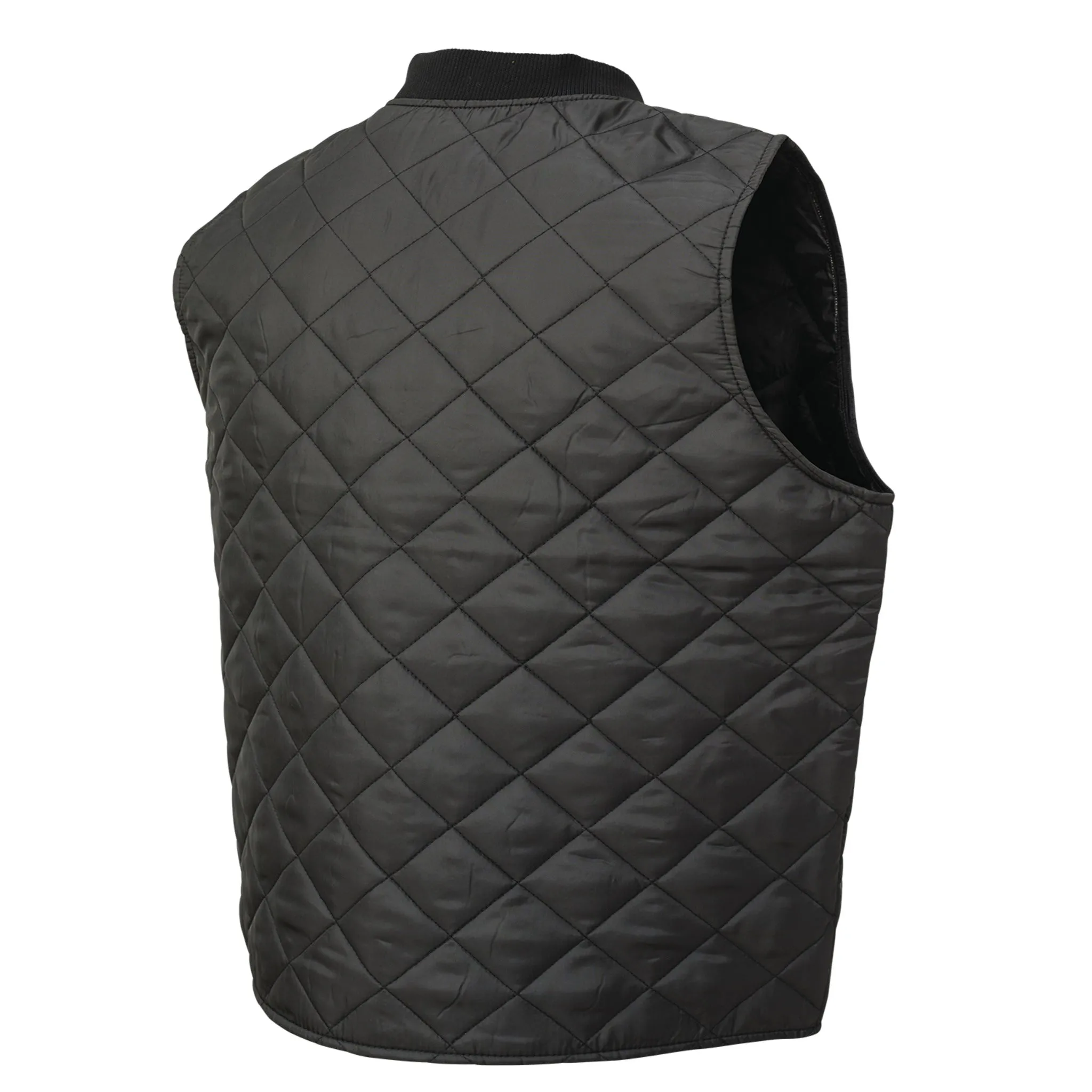 Tough Duck Men's Freezer Vest WV07 - Poly Insulated, Diamond Quilt, Rib Knit Collar, YKK Zip, Pockets, Durable, Warm, Ideal for Cold Storage, Workwear | Sizes S-5XL