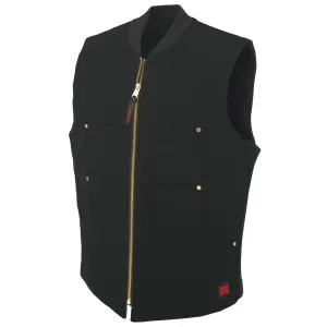 Tough Duck Men's Moto Work Vest WV04 Cotton 12 oz Premium Duck Water Repellent Rib Knit Collar | Limited Size
