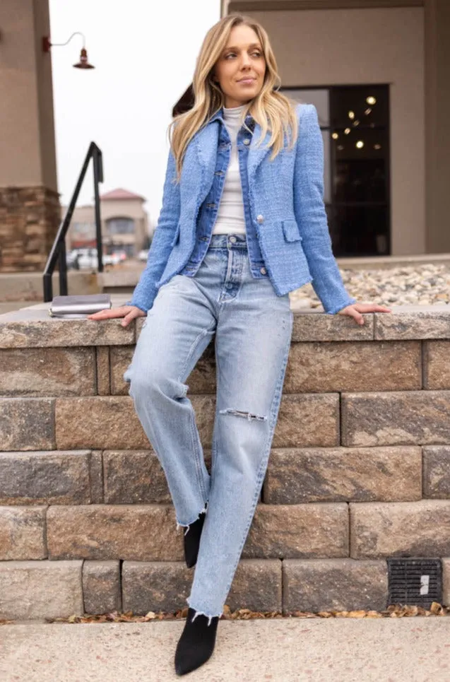 Veronica Beard Hosanna Tweed Dickey Jacket